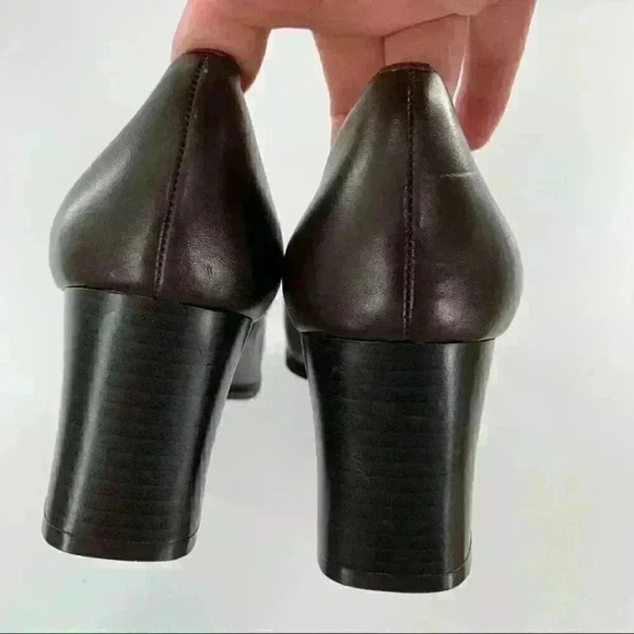 Mootsies Tootsies Kelly heels 7.5 brown leather square toe vintage 90s academia - Picture 10 of 14